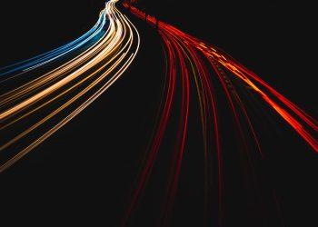 red and white light streaks