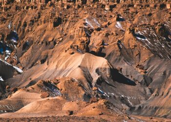 landscape photography of brown mountain