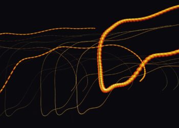 a close up of a long exposure of light