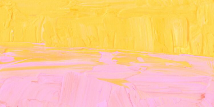 yellow and pink abstract painting