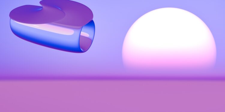 A heart shaped object floating in the air