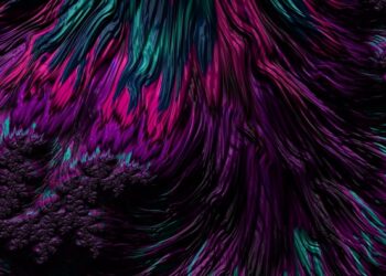 a purple and green abstract background with lots of lines