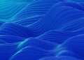 an abstract blue background with wavy lines