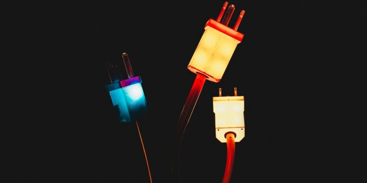 a couple of lights that are next to each other